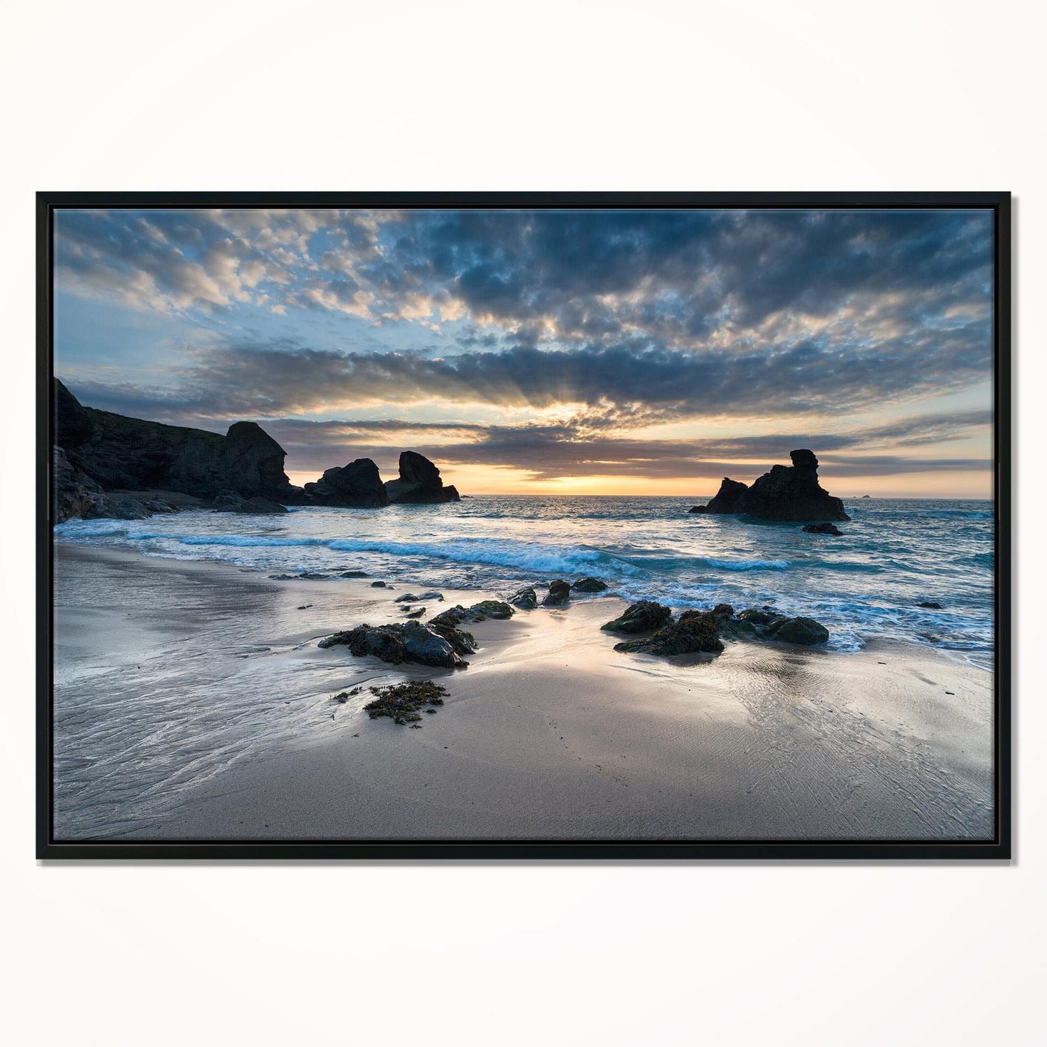Designart Beautiful Porthcothan Bay FLOAT FRAME WALL ART