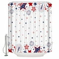 thumbnail image 2 of Red Blue Star 4th of July Waterproof Fabric Shower Curtain, Independence Day Fireworks Shower Curtain for Bathroom Curtains Bathtubs Hotel Washable Shower Curtains with 12 Hooks Standard 66x72, 2 of 6