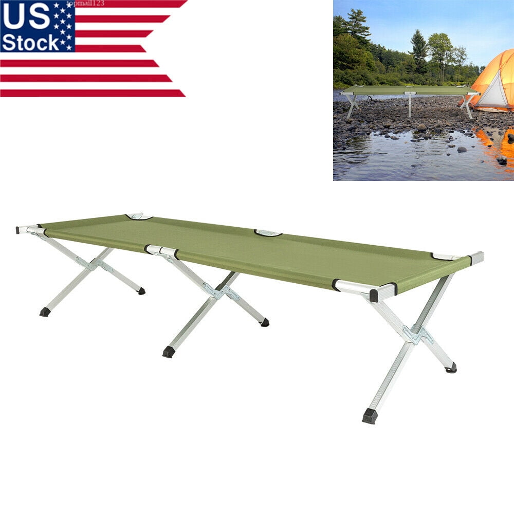 Folding Camping Bed Cot with Carry Bag Portable Easy Set Up Sleeping Cot with Weight Capacity 260lbs for Outdoor Home Office US Stock 