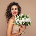 thumbnail image 1 of Bridal Bridesmaid Champagne Rose Hand Bouquet License Photo Handle Bouquet Wedding Simulation Bouquet, 1 of 8