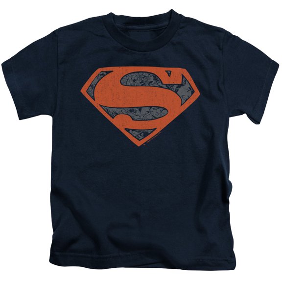 Superman - Vintage Shield Collage - Juvenile Short Sleeve Shirt - 5/6