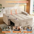 thumbnail image 7 of 3-in-1 Sleeper Sofa,65" Loveseat Sofa Bed, 2 Seater Convertible Small Couch with 360° Swivel Side Table and USB,Chenille Pull Out Bed ,Khaki, 7 of 7