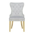 thumbnail image 2 of INCLAKE Set of 2 Velvet Dining Chairs, Tufted Upholstered Accent Chairs with Gold Legs and Nailhead Trim, Modern High Back Chairs with Lion Head Ring Pull for Living Room Kitchen, Light Gray, 2 of 7