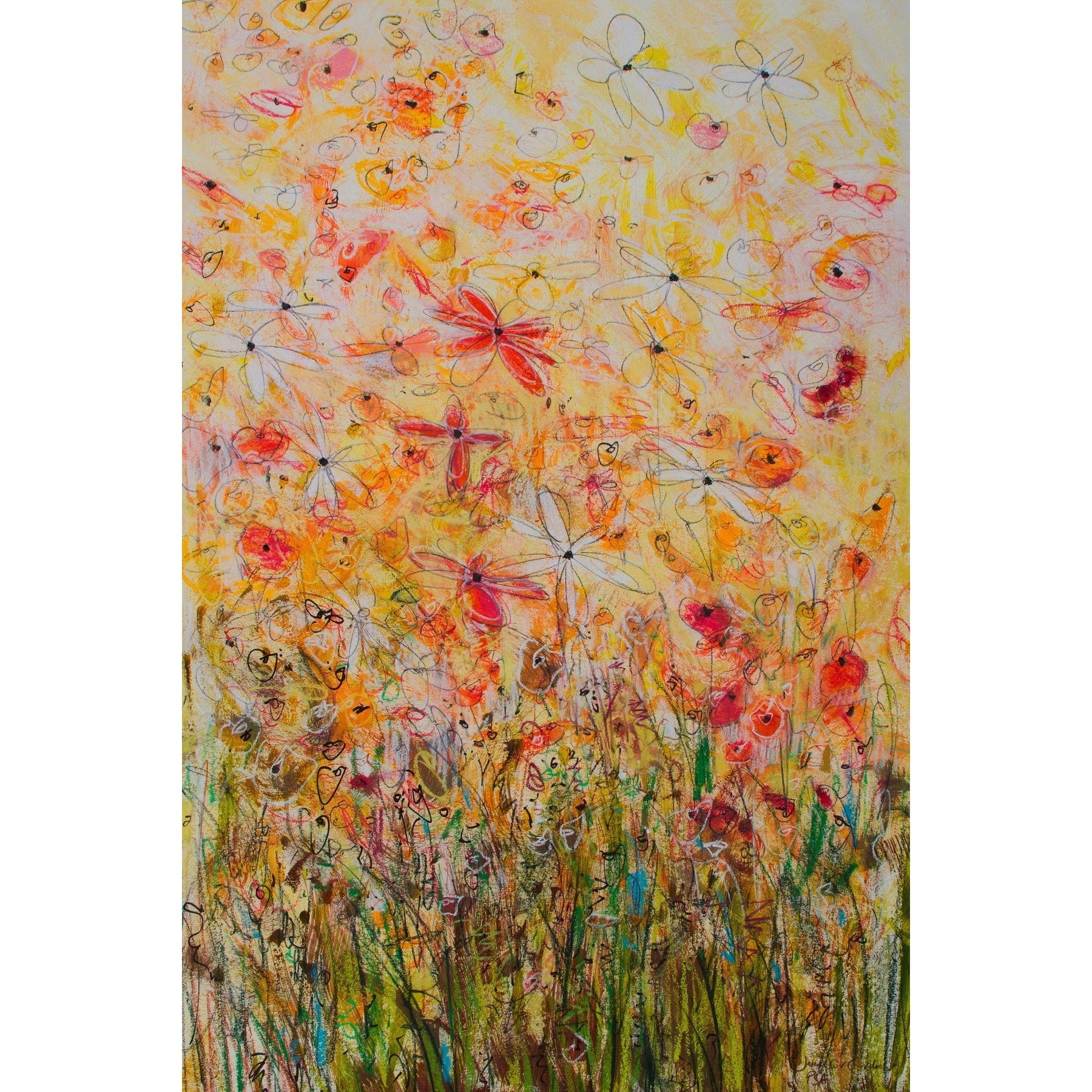 "Daisy Chain 19" Painting Print on Wrapped Canvas