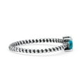 thumbnail image 2 of Art Deco Rope Oval Fashion Oxidized Turquoise Ring Band 925 Sterling Silver Size 9, 2 of 5