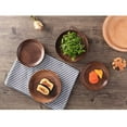 thumbnail image 2 of NIAIZEK 1Pc Dish Dinnerware Tray Brown Black Walnut Wood Round, 2 of 4