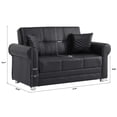 thumbnail image 6 of Ottomanson Convertible Sleeper Loveseat with Hidden Storage, Firm Seating, Black, 6 of 7