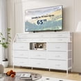 thumbnail image 3 of 2025 New Dresser for Bedroom with 14 Drawers, 55" W Dresser with Side Pocket, Fabric Dressers & Chests of Drawers with Shelves, 3 of 7