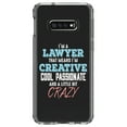 thumbnail image 1 of DistinctInk Clear Shockproof Hybrid Case for Samsung Galaxy S10e (5.8" Screen) - TPU Bumper Acrylic Back Tempered Glass Screen Protector - I'm a Lawyer Creative Cool Passionate Crazy, 1 of 2