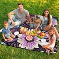 thumbnail image 7 of Purple Flowers Outdoor Picnic Blanket, Foldable Waterproof Beach Mat, Portable Beach Blanket for Beach Camping, Hiking, Family Concerts, 7 of 7
