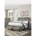 thumbnail image 5 of California King Bed Frame w/ Storage Drawers - Vintage Gray Wood Bedroom Furniture. Sleigh Design, MDF/Particle Board. 98"x81" for Master Bedroom., 5 of 11