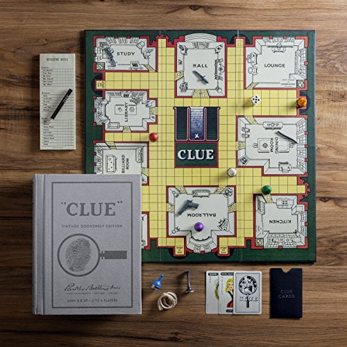 Buy Scrabble, Monopoly, and Clue Vintage Board Game Bookshelf