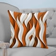 thumbnail image 4 of 20x20 Pillow Covers Set of 2, Burnt Orange White Moire Throw Pillow Covers Decorative Couch Cushion Case, Modern Abstract Art Microfiber Square Pillowcases for Bedroom Car Living Room, 4 of 7