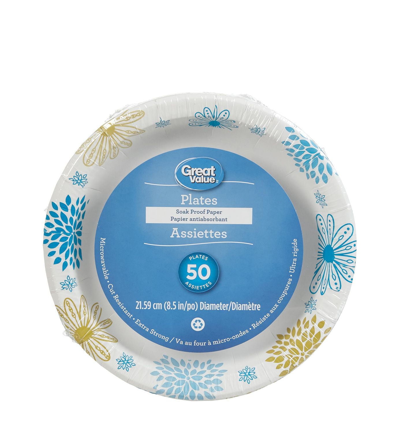 Assiettes en papier Great Value