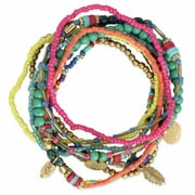 Zad Jewelry Boho Delight Pastel Bead Stretch Bracelet Set of 10, Multi