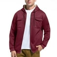 thumbnail image 4 of OGLCCG Men's Sherpa Lined Hoodie Jacket Winter Warm Midweight Zip Up Hooded Sweatshirt Jackets with Pockets Casual Thick Fleece Coats,XXXL,Wine, 4 of 8