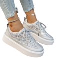 thumbnail image 5 of YOUYEDIAN Platform Shoes for Women Fashion Deco Comfy Casual Round Toe Flats Versatile Lace-up Walking Shoes, 5 of 5
