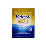 Refresh Optive Mega-3 Lubricant Eye Drops Preservative-Free 0.01 fl oz, 30 Vials - 2 Pack (Packaging may vary)