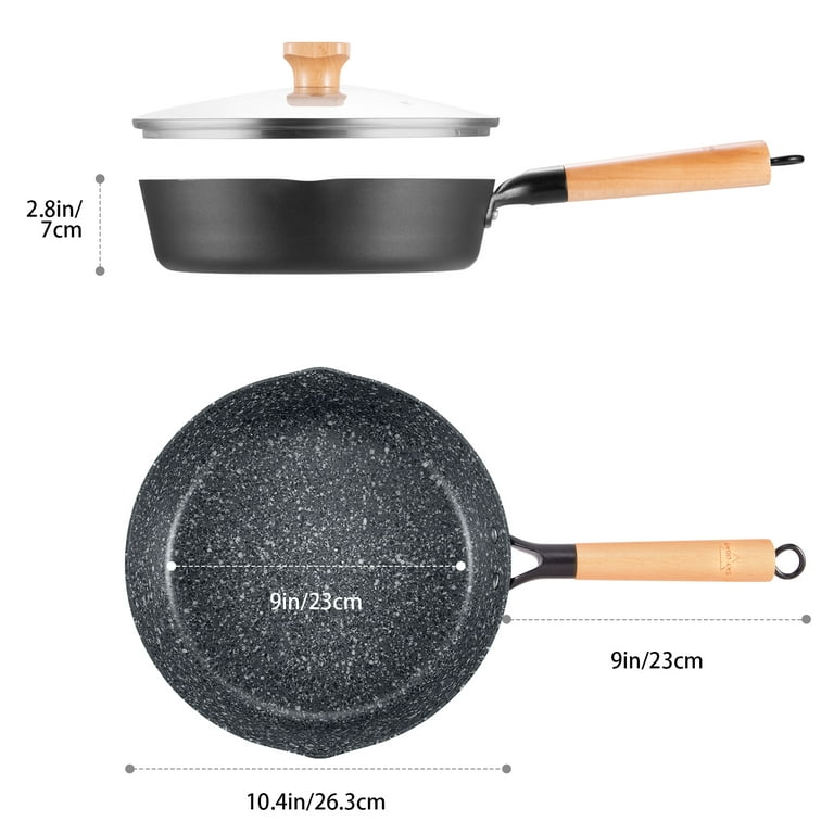 Ilinos 10 Inch Frying Pan - Non-stick Ceramic Pan with Lid for Gas and  Induction Cookers, Oven and Dishwasher Safe Frying Pan With Lid, High Heat