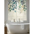 thumbnail image 6 of Sheer Curtains 72 Inches Long, Blue Teal Botanical Light Filtering Window Curtains for Living Room, Weeping Fall Eucalyptus Leaves Rustic Rod Pocket Voile Sheer Curtain Drapes, 52"W x 72"L, 2 Panels, 6 of 8