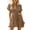 Brown, variant on Women's V-Neck Ruffle Sleeve Smocked Waist A-Line Casual Mini Dresses for Women Beach & Vacation Wear