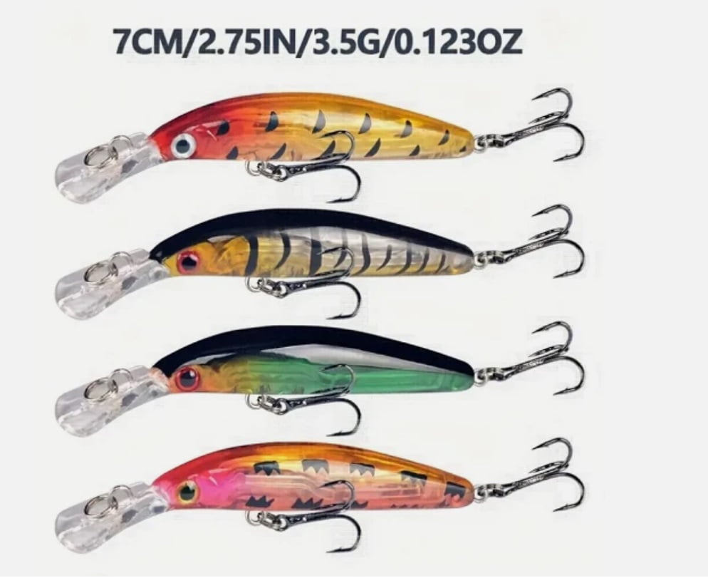 56PCS Mixed Fishing Lures Set Bionic Minnow Hard Artificial Bait Crankbait Kit for Bass Trout Freshwater Fishing