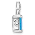 thumbnail image 2 of Auriga 925 Sterling Silver Rhodium-plated Polished Square Blue Opal Pendant (L-18.4mm, W-10.2mm), 2 of 6