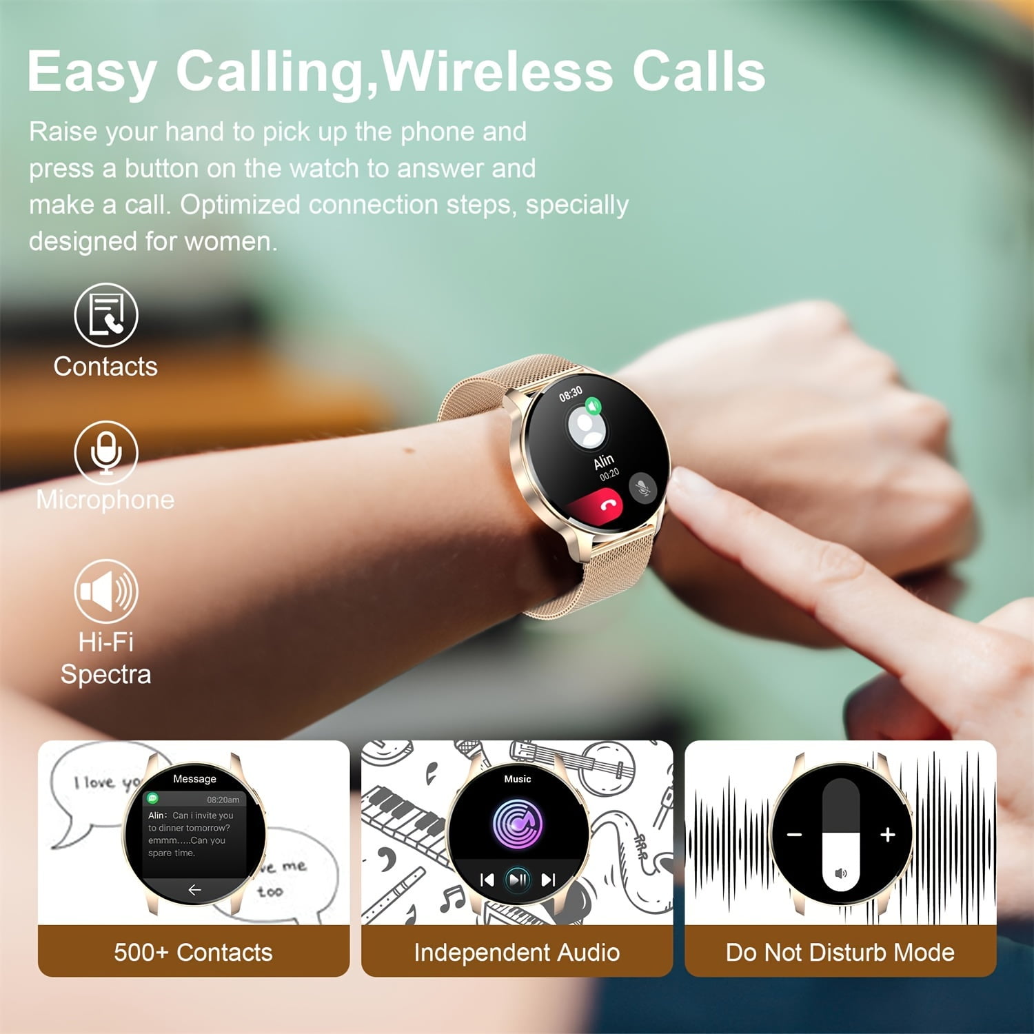 Smart Watch 1.32" Touch Screen Make/Receive Calls for Android iPhone, 120+ Sports Modes Fitness Tracker, Step Calorie Distance Monitor, Gift for Men Women