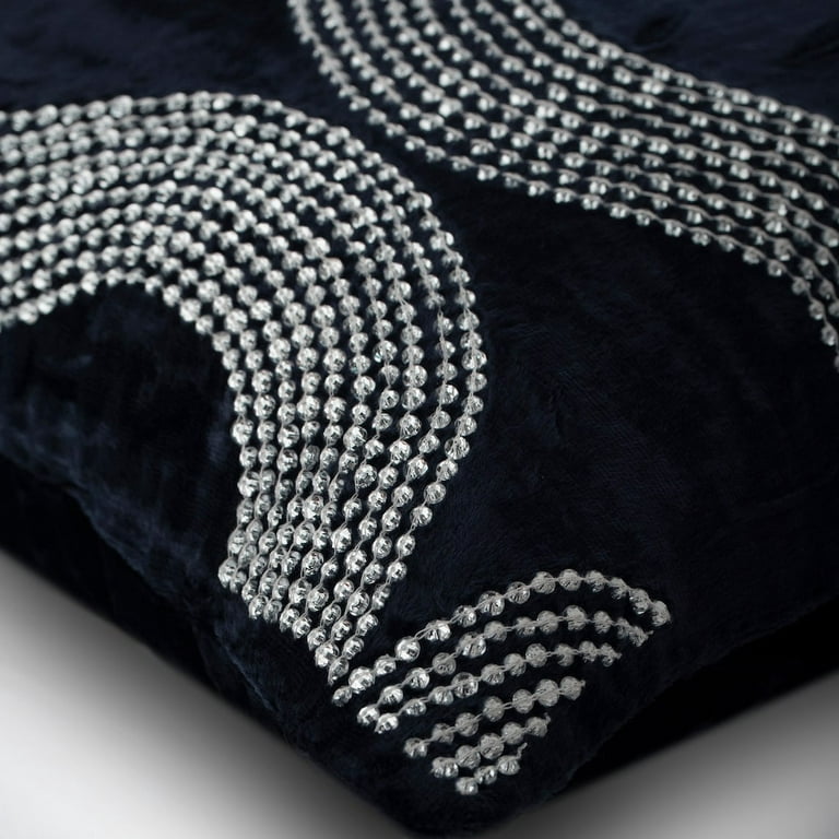 Pillow Cases, Pillow Cover 24x24 Navy Blue, Handmade Navy Blue Sham,  Rhinestones Crystals Spiral Abstract Pillow Sham, 24x24 inch (60x60 cm)  Pillow Sham, Velvet Pillow - Crystal Gush 