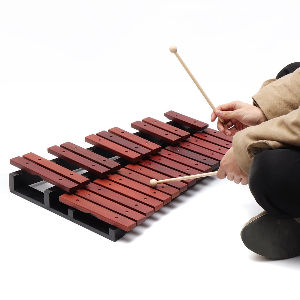 25 Sound Key Wooden Xylophone Mallets Board Stand Musical Percussion