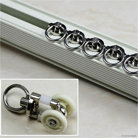 

10X Curtain Track Rollers Wheeled Carriers Drapery Rail Sliding Glider