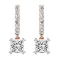 thumbnail image 3 of Diamond Dangle Earring | 2 Carat IGI Certified Princess Shape Lab Grown Diamond | 14K Rose Gold | Anaisa Dangling Lab Diamond Earrings | Prong Setting | FG-VS1-VS2 Quality | Friendly Diamonds, 3 of 6