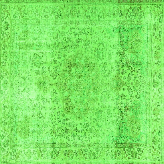 Ahgly Company Indoor Square Persian Green Traditional Area Rugs, 3' Square