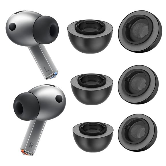Puntas de repuesto Bodykoo de espuma viscoelástica negras para Galaxy Buds3 Pro