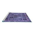 thumbnail image 2 of Ahgly Company Machine Washable Indoor Square Abstract Blue Modern Area Rugs, 8' Square, 2 of 4