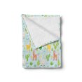 thumbnail image 2 of Llama Soft Flannel Fleece Throw Blanket, Camels Animals Doodle with Cactus and Tribal Geometric Kids Children Cartoon, Cozy Plush for Indoor and Outdoor Use, 60" x 80", Multicolor, by Ambesonne, 2 of 5