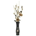 thumbnail image 2 of AeraVida Hand Carved Jasmine Flower Black 14-inch Mango Tree Wood Vase, 2 of 4