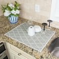 thumbnail image 2 of SussexHome 24 x 18 x 0.25 Inches Large Dish Drying Mat for Kitchen Counter - Super-Absorbent Washable Cotton Large Baby Bottle Dryer Pad - Highly Absorbent Ultra-Thin Dish Drying Pad, 2 of 7
