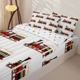thumbnail image 3 of Manfei Boys Train Zipper Full Size Comforter Sets with Fitted Sheet and 2 Pillowcases,Cute Cartoon Car Print Zipper Bedding Set,White,Polkadot Reversible,4pcs, 3 of 8
