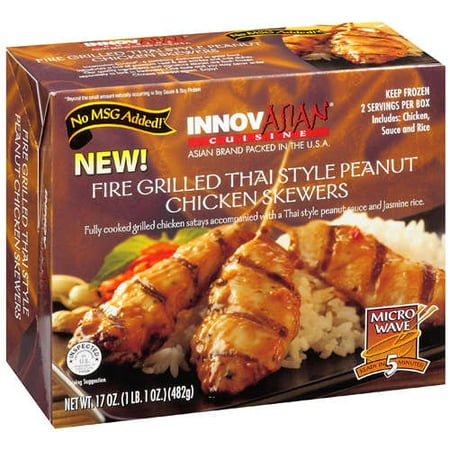 Innovasian Cuisine: Chicken Skewers Peanut Thai Style Fire Grilled Frozen EntrE, 17 oz