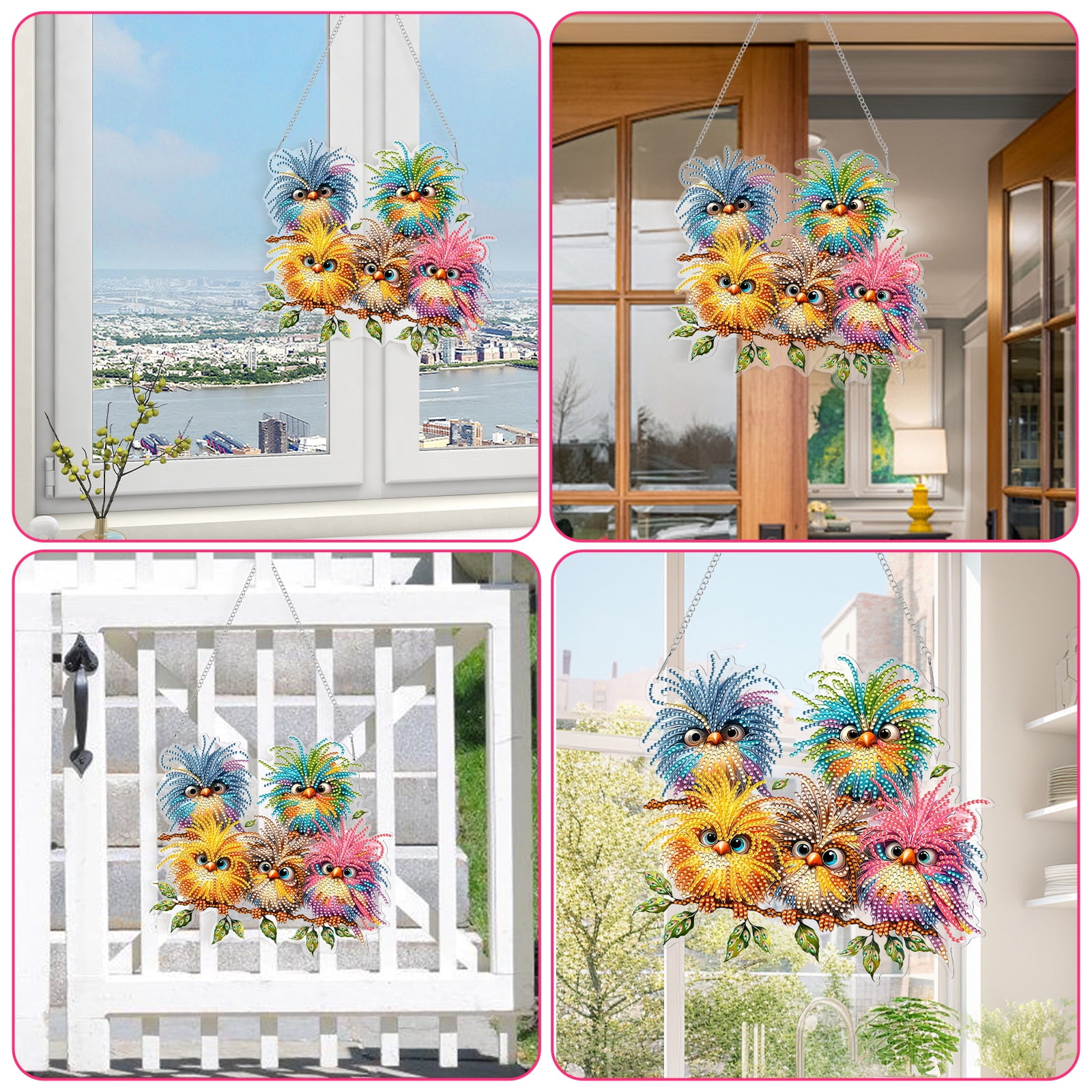 FYJUCPA Diamond Art Hanging Kit Bird DIY Diamond Art Painting Double Sided Diamond Art Craft Kit Painting Diamond Art Ornament for Living Room Bedroom