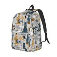 thumbnail image 4 of Geaub llama and cactus1 durable canvas backpack: stylish, lightweight, and spacious with adjustable straps, 4 of 7