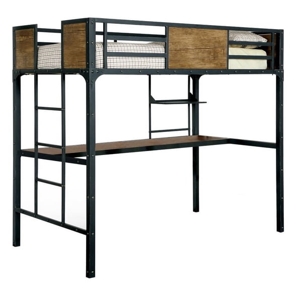 Bowery Hill Twin Loft Bed in Black
