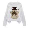 thumbnail image 2 of Chandails Grande Taille pour Femmes 2025 Tendance Imprimé Graphique Manches Longues Col Rond Tricoté Chandail Automne Décontracté Coupe Ample Hauts, 2 of 4