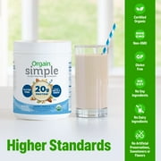 Orgain Simple Organic Vegan 20g Protein Powder- Plant Based, Non-GMO, Vanilla 1.25lb