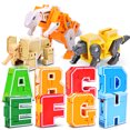 thumbnail image 2 of Juguete de dinosaurio deformable con forma de letra, rompecabezas robot compatible con Lego Boy ensamblado, 2 of 2