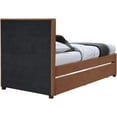 thumbnail image 5 of Meridian Furniture Hudson Cognac Vegan Leather Twin Trundle Bed, 5 of 10