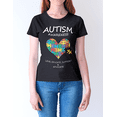 thumbnail image 2 of Autism Awareness Support Heart Puzzle Women's T-shirt, XL, Black (Multicolor), 2 of 5