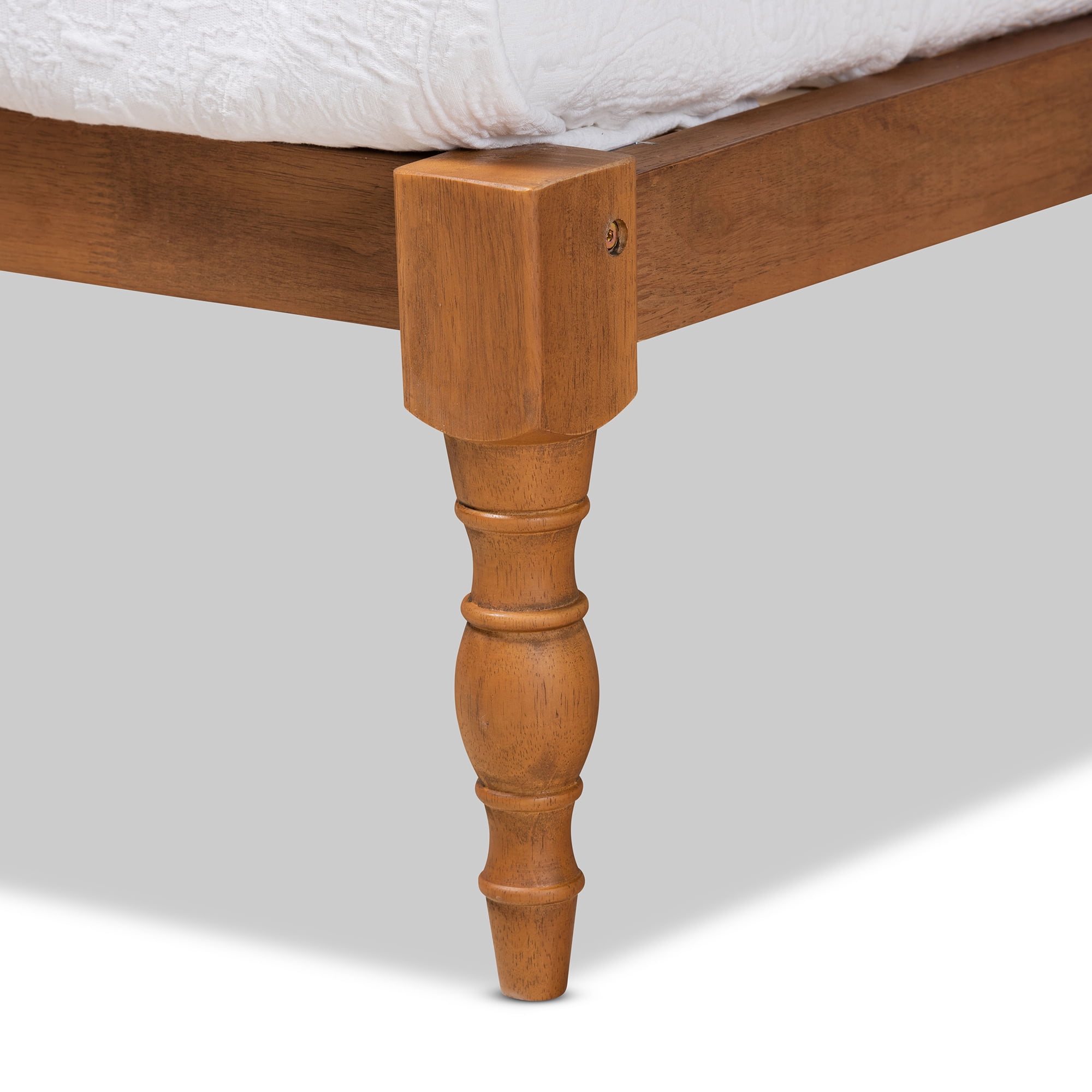 Baxton Studio Iseline Platform Wood Bed Frame, Ash Walnut, Twin