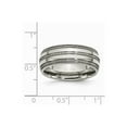 thumbnail image 6 of Grey Titanium Ring Band Wedding Grooved and Beaded Edge 8mm Polished, 6 of 6